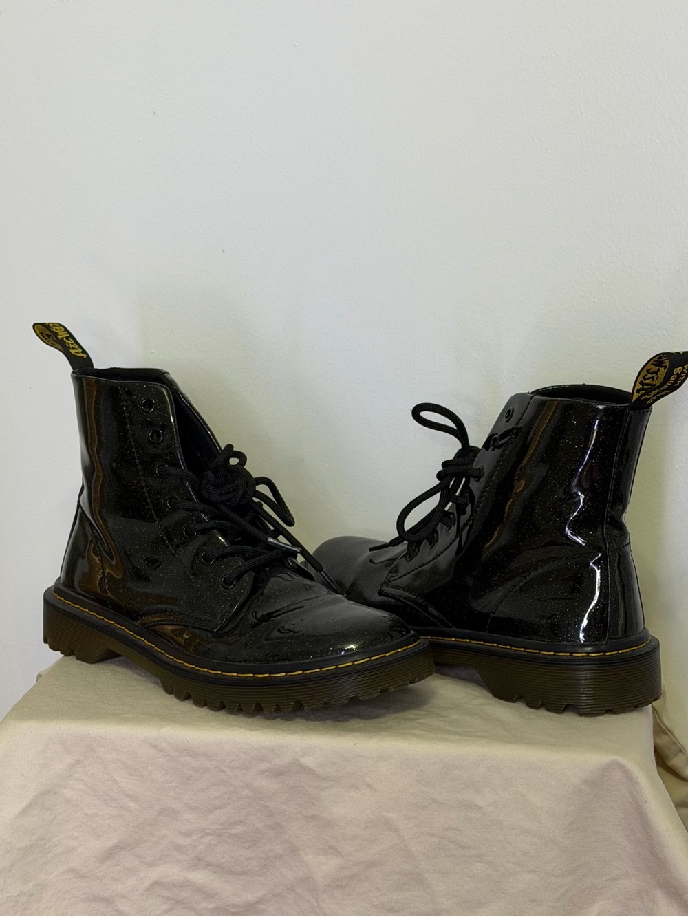 Dr. Martens Black Patent Lace-Up Luana Boots